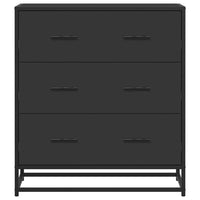 Credenza Rovere Nera 68x35x76 cm in Truciolato e Metallo 848969