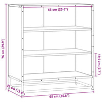vidaXL Credenza Rovere Nera 68x35x76 cm in Truciolato e Metallo