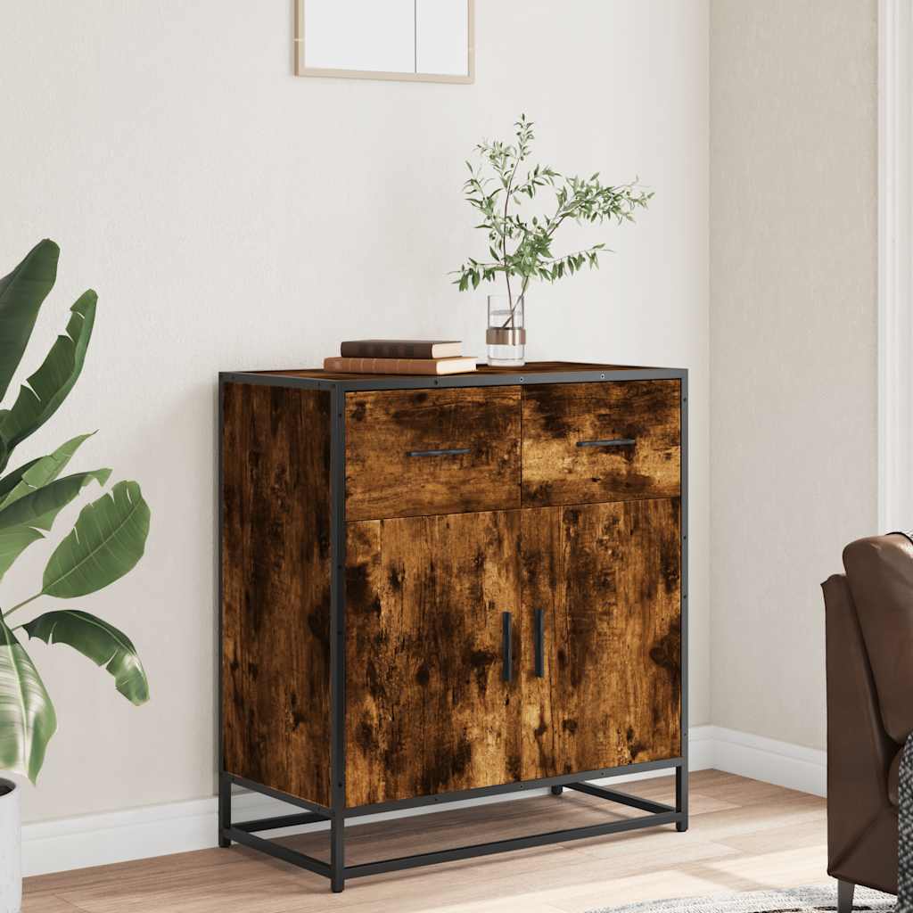 vidaXL Credenza Rovere Fumo 68x35x76 cm in Legno Multistrato