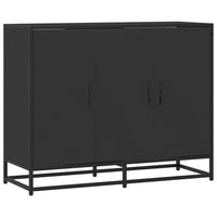 Credenza-Buffet-Armadio da cucina Nera 94x35x76 cm in Legno Multistrato