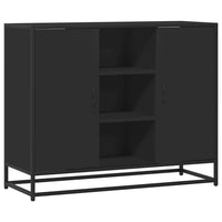 vidaXL Credenza Nera 92x35x76 cm in Legno Multistrato