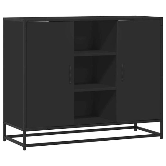 Credenza-Buffet-Armadio da cucina Nera 92x35x76 cm in Legno Multistrato 263970