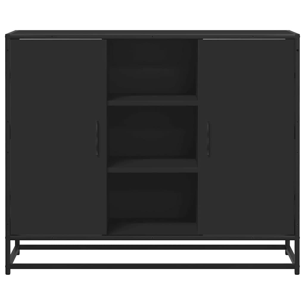 Credenza Nera 92x35x76 cm in Legno Multistrato 849014