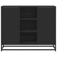 Credenza Nera 92x35x76 cm in Legno Multistrato 849014
