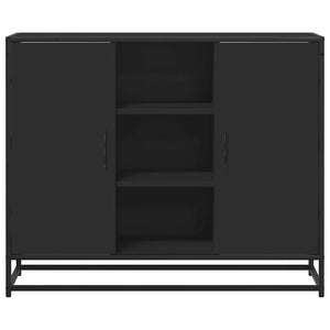 Credenza Nera 92x35x76 cm in Legno Multistrato 849014