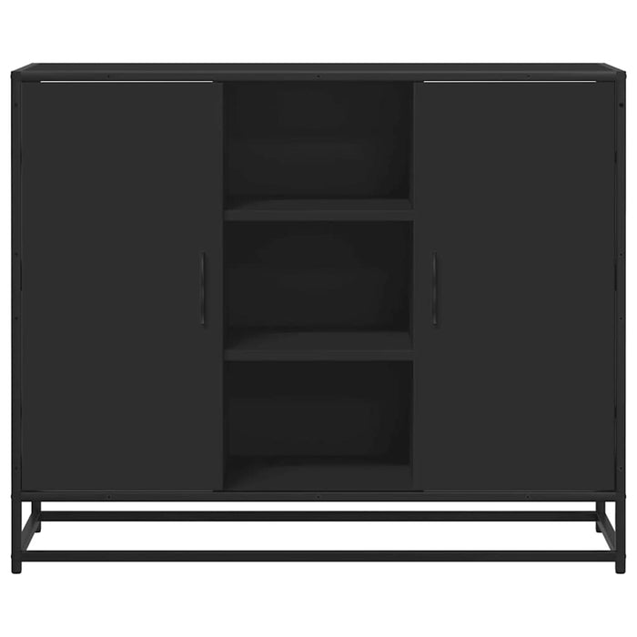 Credenza Nera 92x35x76 cm in Legno Multistrato 849014