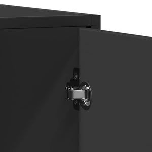 Credenza Nera 92x35x76 cm in Legno Multistrato 849014