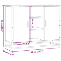 vidaXL Credenza Nera 92x35x76 cm in Legno Multistrato