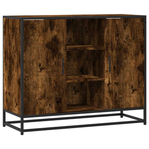 vidaXL Credenza Rovere Fumo 92x35x76 cm in Legno Multistrato