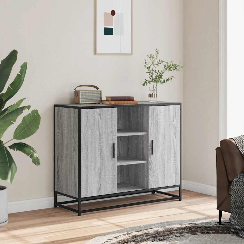 vidaXL Credenza Grigio Sonoma 92x35x76 cm in Legno Multistrato