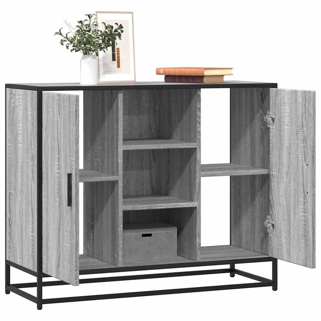 vidaXL Credenza Grigio Sonoma 92x35x76 cm in Legno Multistrato