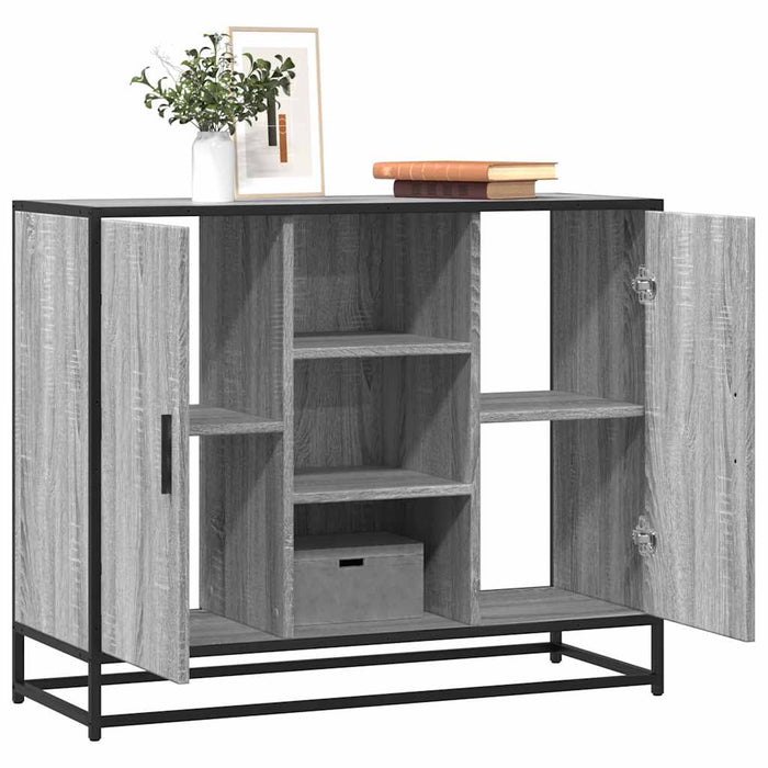 vidaXL Credenza Grigio Sonoma 92x35x76 cm in Legno Multistrato