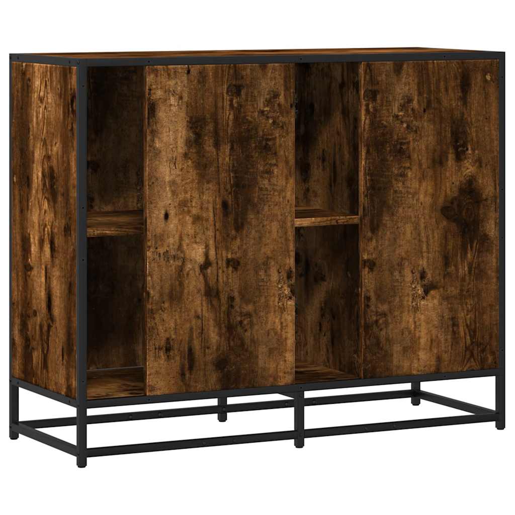 Credenza-Buffet-Armadio da cucina Rovere Fumo 92x35x76 cm in Legno Multistrato 273295