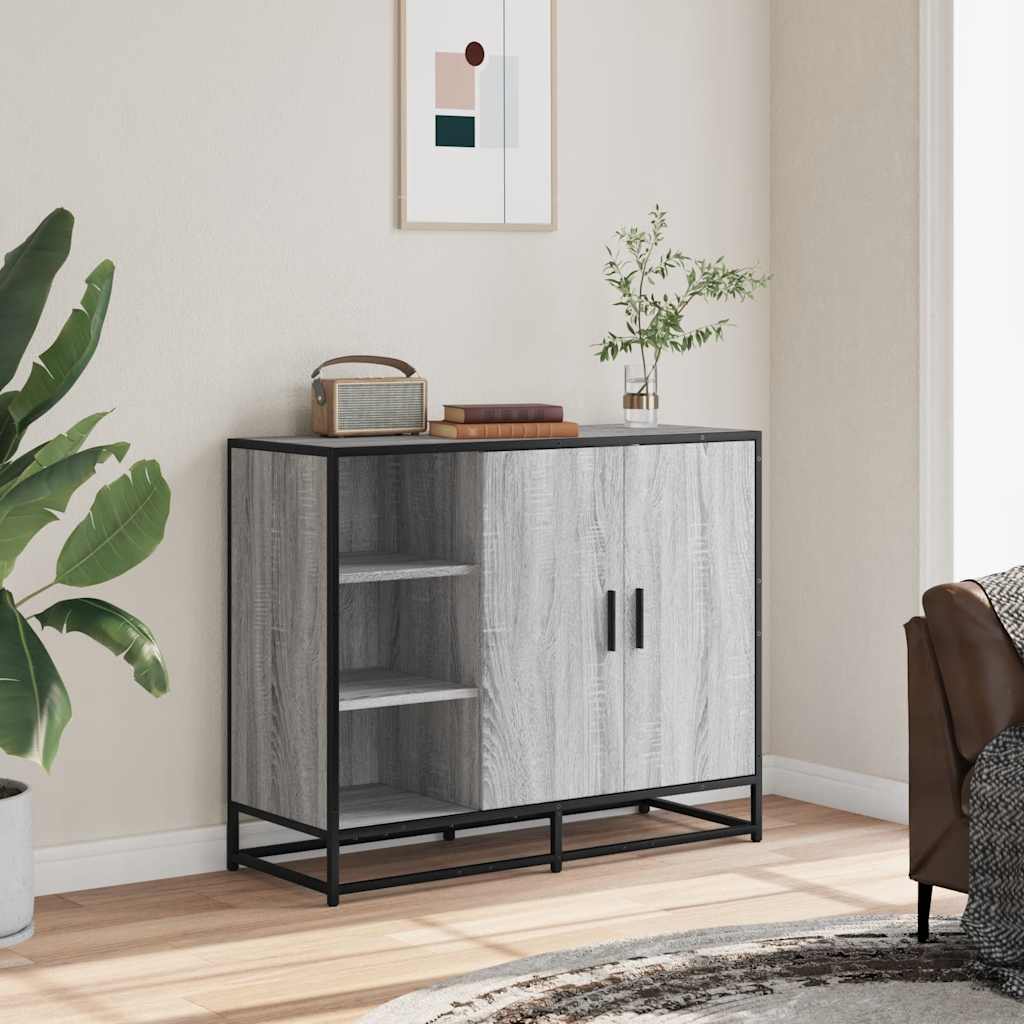 vidaXL Credenza Grigio Sonoma 92x35x76 cm in Legno Multistrato