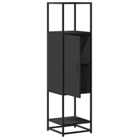 Credenza Nera 35,5x35x139 cm Legno Multistrato Metallo 849034