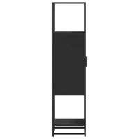 Credenza Nera 35,5x35x139 cm Legno Multistrato Metallo 849034