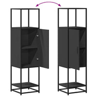 Credenza Nera 35,5x35x139 cm Legno Multistrato Metallo 849034