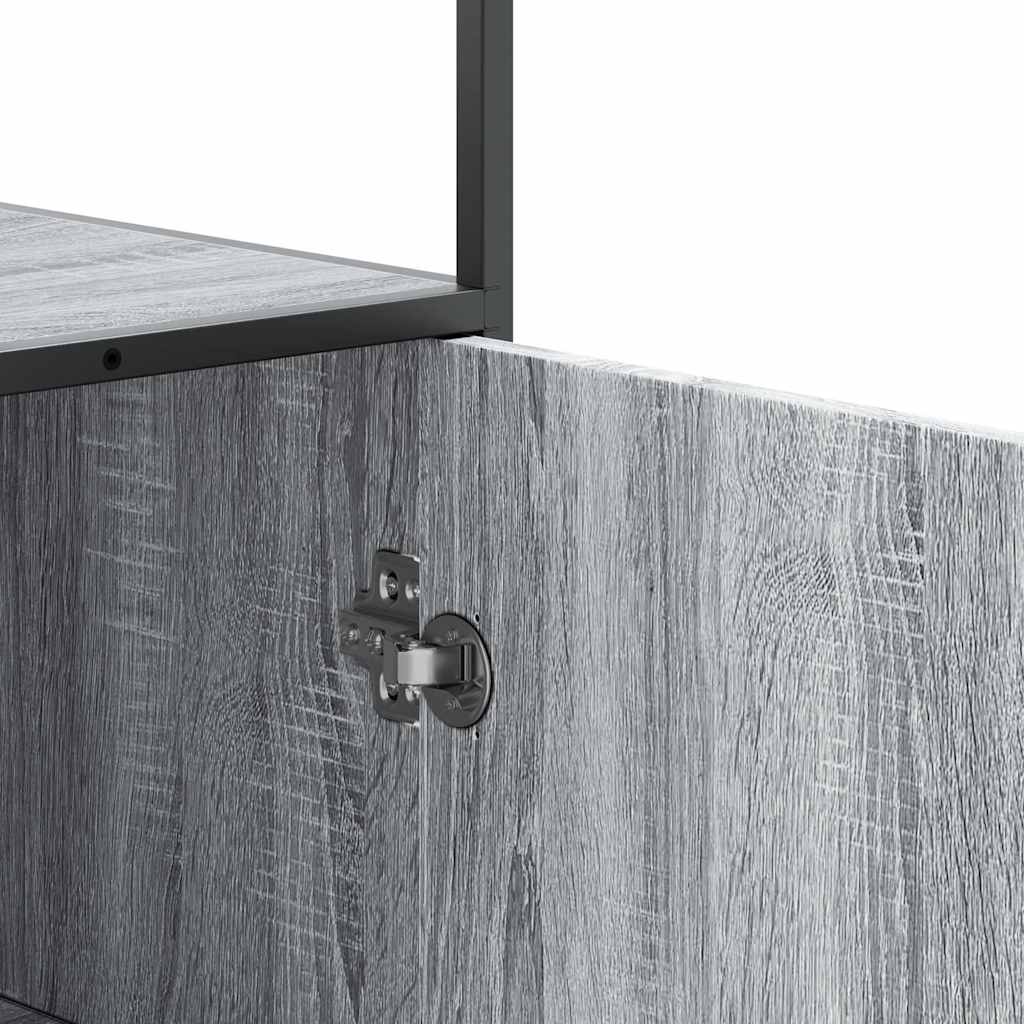vidaXL Credenza Grigio Sonoma 35,5x35x139 cm Legno Multistrato Metallo