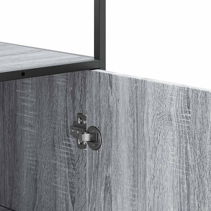 vidaXL Credenza Grigio Sonoma 35,5x35x139 cm Legno Multistrato Metallo