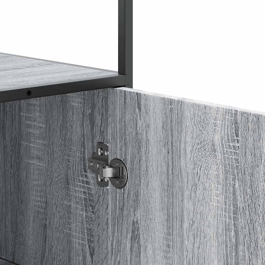 vidaXL Credenza Grigio Sonoma 68x35x139 cm Legno Multistrato Metallo