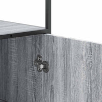 vidaXL Credenza Grigio Sonoma 68x35x139 cm Legno Multistrato Metallo