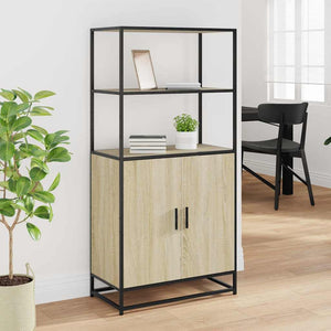 Credenza Rovere Sonoma 68x35x139 cm Legno Multistrato Metallo