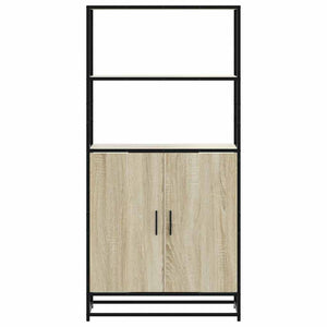 Credenza Rovere Sonoma 68x35x139 cm Legno Multistrato Metallo