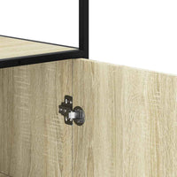 Credenza Rovere Sonoma 68x35x139 cm Legno Multistrato Metallo