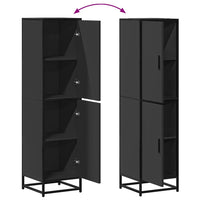 Credenza Nera 35,5x35x139 cm Legno Multistrato Metallo 849054