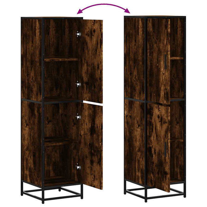 vidaXL Credenza Rovere Fumo 35,5x35x139 cm Legno Multistrato Metallo