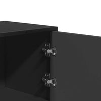 Credenza-Buffet-Armadio da cucina Nera 68x35x106,5 cm Legno Multistrato Metallo
