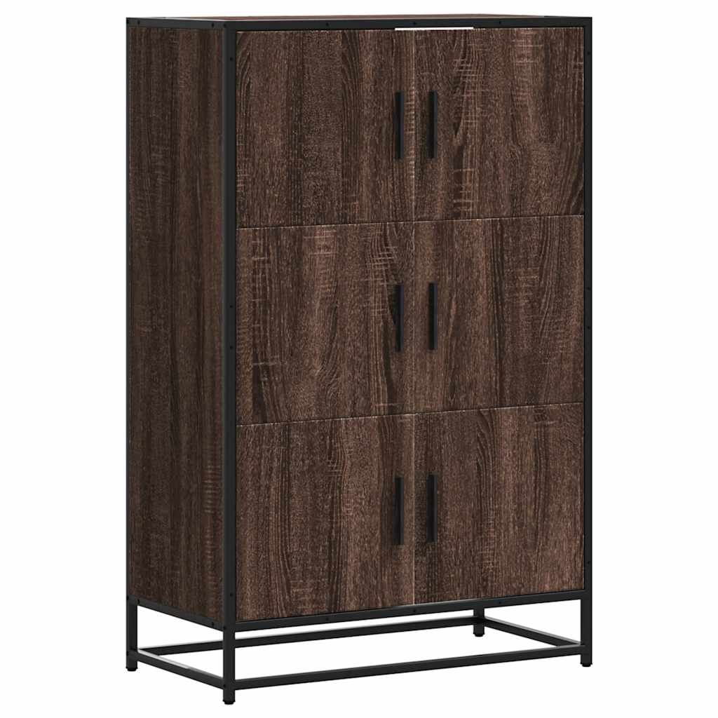 Credenza-Buffet-Armadio da cucina Rovere Marrone 68x35x106,5cm Legno Multistrato Metallo