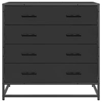 Cassettiera Nera 70x41x70 cm in Legno Multistrato