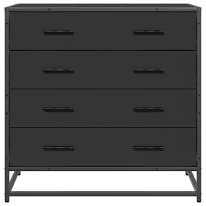 Cassettiera Nera 70x41x70 cm in Legno Multistrato