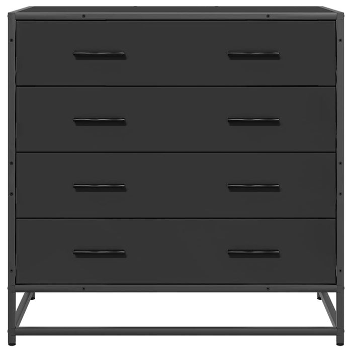 Cassettiera Nera 70x41x70 cm in Legno Multistrato