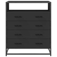 Cassettiera Nera 70x41x83,5 cm in Legno Multistrato 849089