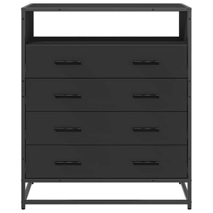 Cassettiera Nera 70x41x83,5 cm in Legno Multistrato 849089