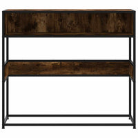 Tavolino Consolle Rovere Fumo 90x35x80 cm in Legno Multistrato 849171