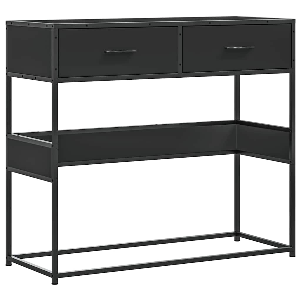 Tavolino Consolle Nero 90x35x80 cm in Legno Multistrato