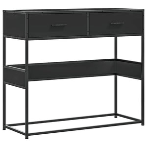 Tavolino Consolle Nero 90x35x80 cm in Legno Multistrato