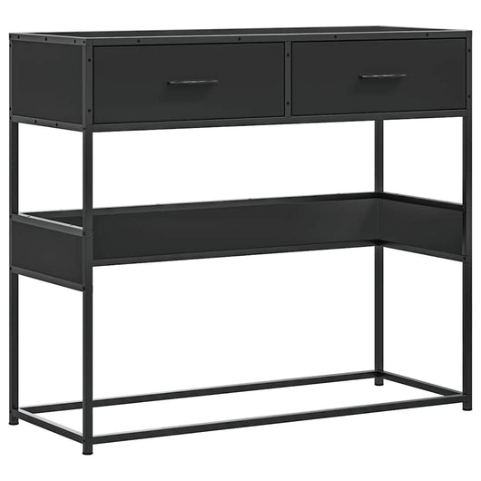 Tavolino Consolle Nero 90x35x80 cm in Legno Multistrato
