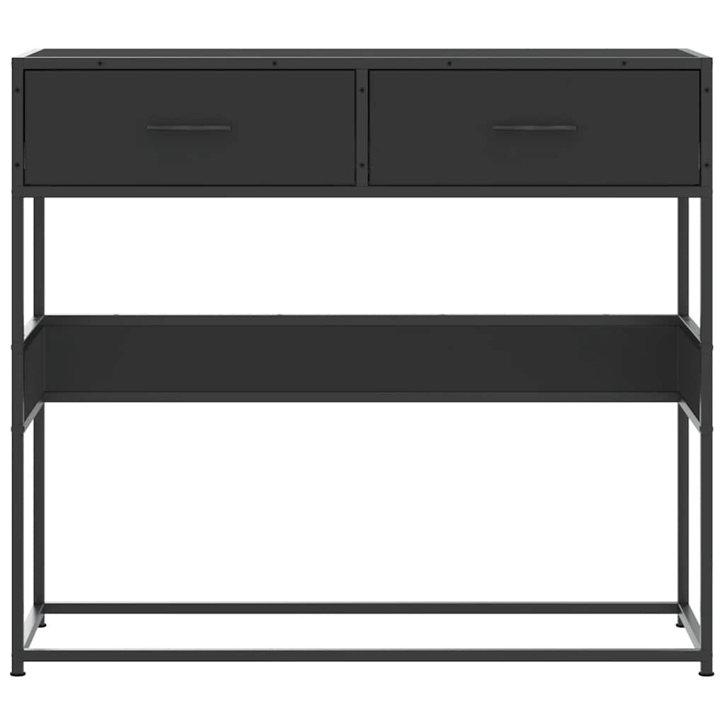 Tavolino Consolle Nero 90x35x80 cm in Legno Multistrato