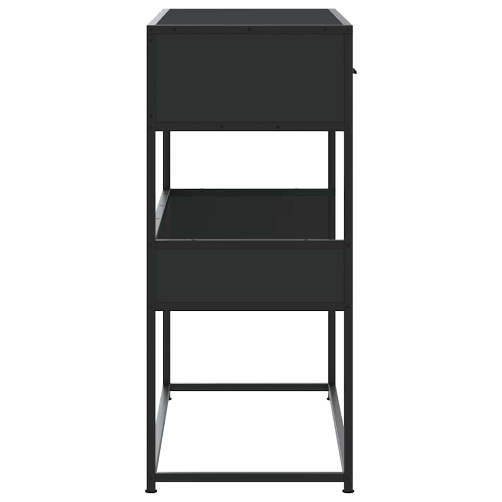 Tavolino Consolle Nero 90x35x80 cm in Legno Multistrato 849174