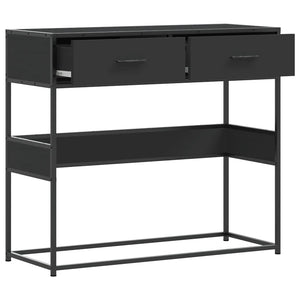 Tavolino Consolle Nero 90x35x80 cm in Legno Multistrato 849174