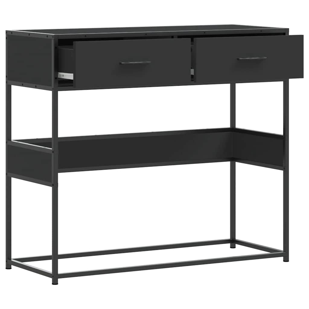 Tavolino Consolle Nero 90x35x80 cm in Legno Multistrato