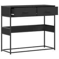 Tavolino Consolle Nero 90x35x80 cm in Legno Multistrato