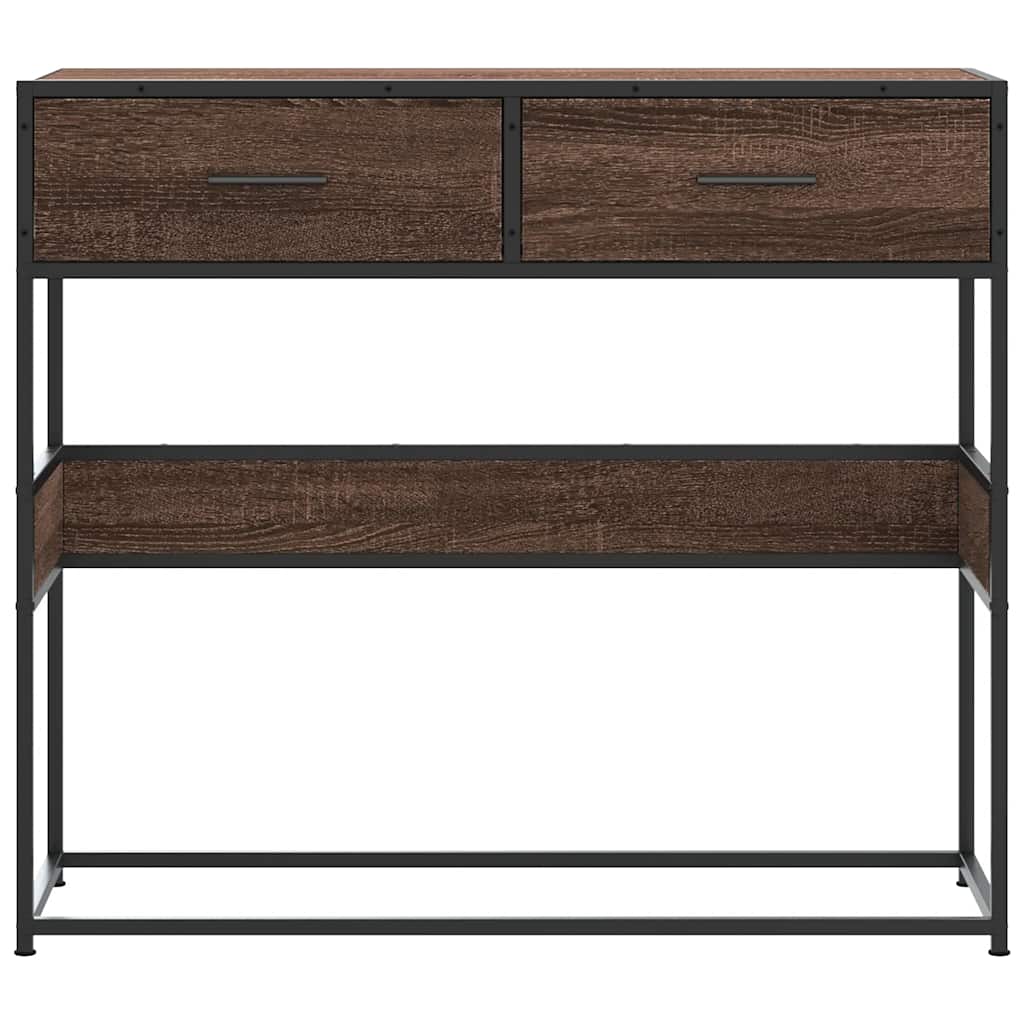 Tavolo Consolle Rovere Marrone 90x35x80 cm Legno Multistrato 849178