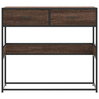 Tavolo Consolle Rovere Marrone 90x35x80 cm Legno Multistrato 849178