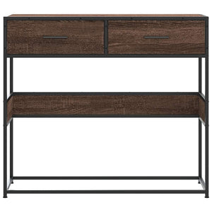 Tavolo Consolle Rovere Marrone 90x35x80 cm Legno Multistrato 849178