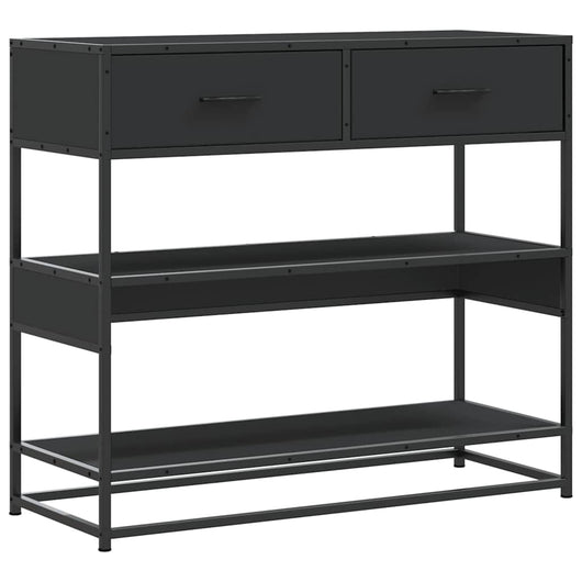 vidaXL Tavolino Consolle Nero 90x35x80 cm in Legno Multistrato